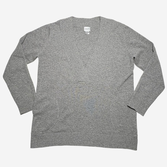 Chicos Cashmere Knit Pullover *Flaws - Picture 3 of 10